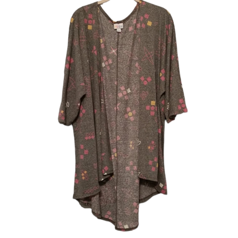 New LuLaRoe Gray Geometric Lindsay sz Medium